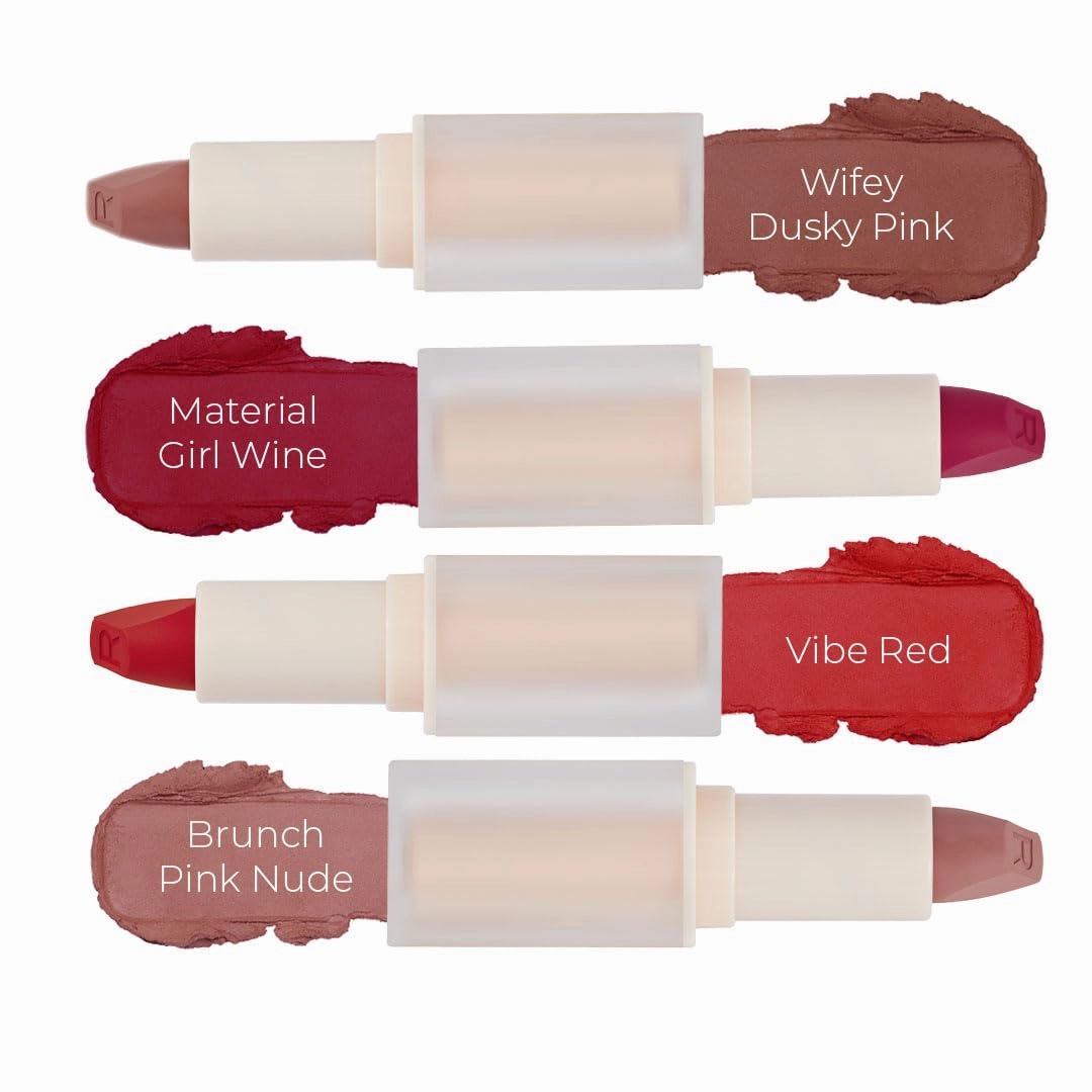 Revolution, Lip Allure Soft Satin Lipstick, Highly Pigmented & Smudge Proof, Long Lasting Creamy Satin Finish, Contains Vitamin E, Vibe Red, 0.11 oz (Pack of 2)