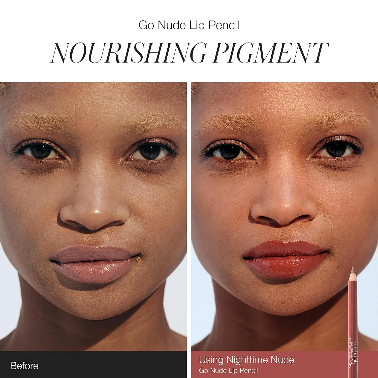 RMS Beauty Go Nude Lip Pencil - Long Lasting Lip Liner Pencil, Makeup Lip Liner & Lip Pencil Sharpener, Nude Lip Liner & Pencil Lip Liner Sharpener