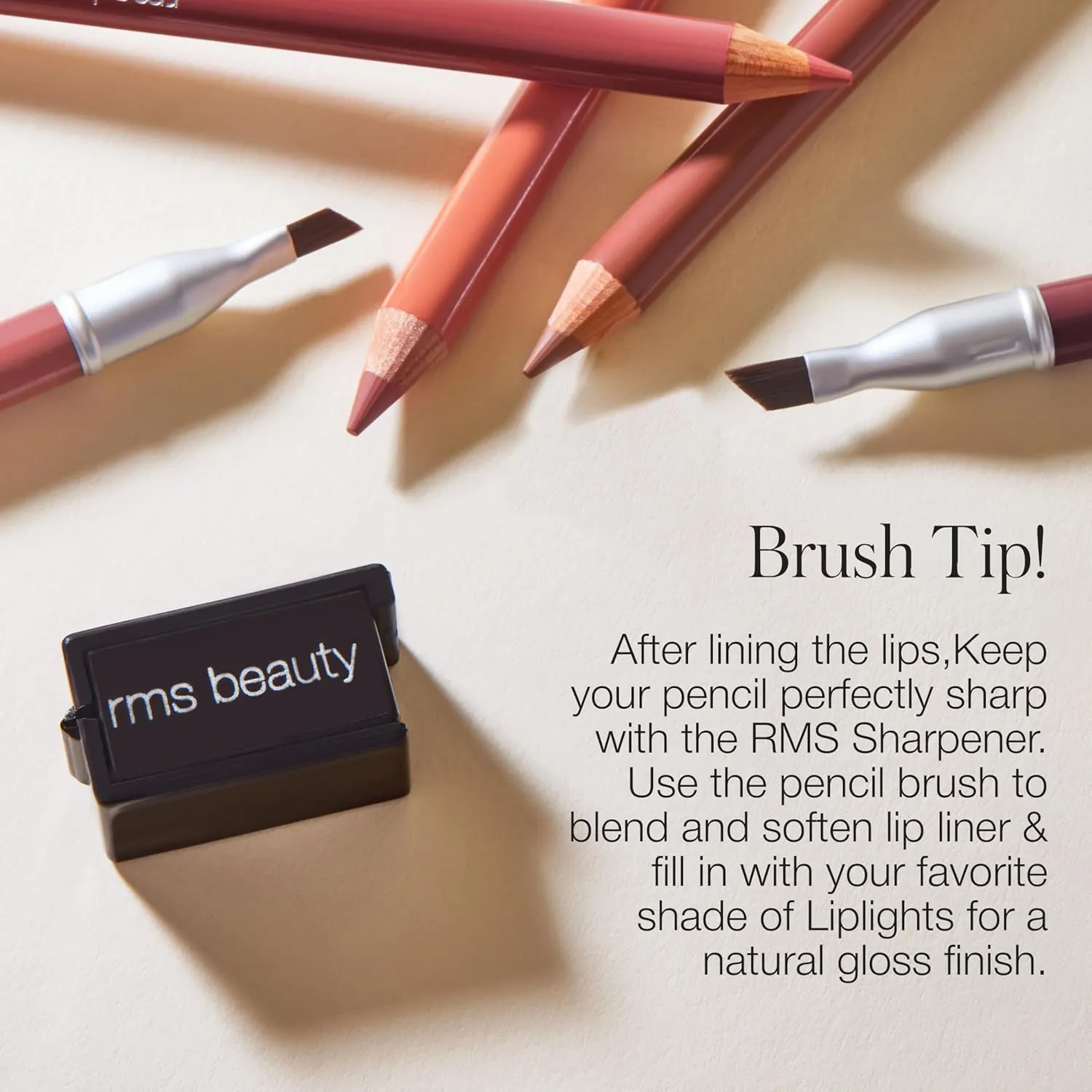 RMS Beauty Go Nude Lip Pencil - Long Lasting Lip Liner Pencil, Makeup Lip Liner & Lip Pencil Sharpener, Nude Lip Liner & Pencil Lip Liner Sharpener