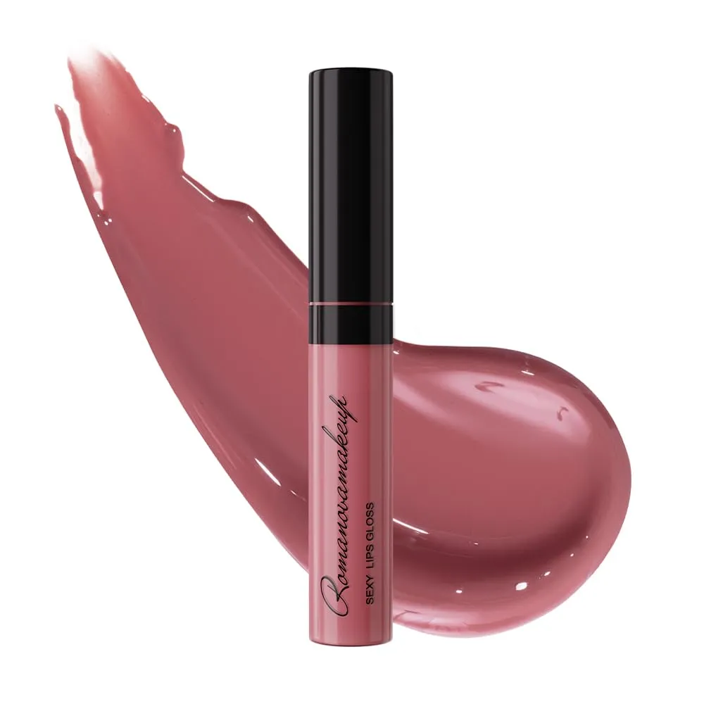 Romanovamakeup Sexy Lip Gloss DRAMATIC. Rich, Non-sticky, Soothing, Naturally moisturize, Hydrating, Glitter Lip Gloss RIPE BERRY SHADE Easy to wear, Keeps Smooth & Soft Lipgloss, Travel size.