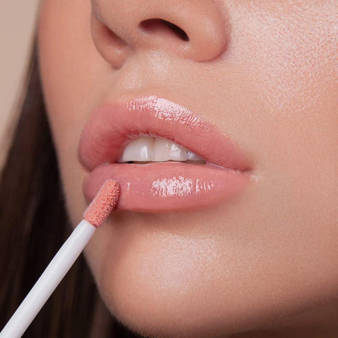 Romanovamakeup Sexy Lip Gloss FABULOUS. Rich, Non-sticky, Soothing, Naturally moisturize, Hydrating, Glitter Lip Gloss MILKY CORAL SHADE Easy to wear, Keeps Smooth & Soft Lipgloss, Travel size.