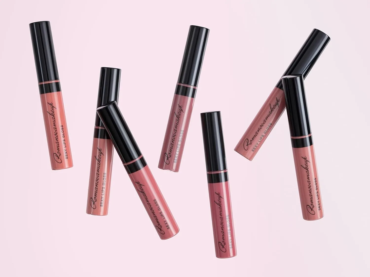 Romanovamakeup Sexy Lip Gloss FABULOUS. Rich, Non-sticky, Soothing, Naturally moisturize, Hydrating, Glitter Lip Gloss MILKY CORAL SHADE Easy to wear, Keeps Smooth & Soft Lipgloss, Travel size.