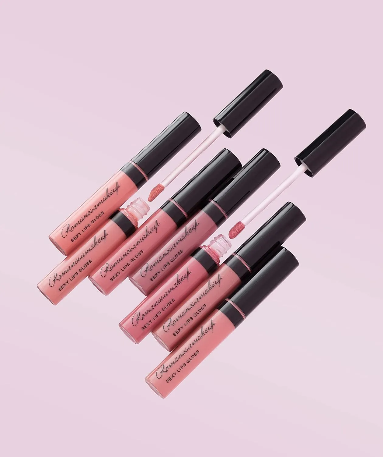 Romanovamakeup Sexy Lip Gloss FABULOUS. Rich, Non-sticky, Soothing, Naturally moisturize, Hydrating, Glitter Lip Gloss MILKY CORAL SHADE Easy to wear, Keeps Smooth & Soft Lipgloss, Travel size.
