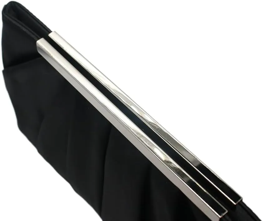 RomanticDesign Elegant Evening Clutch Pleated Satin Bridal Purse Party Prom Banquet Handbag Shoulder Bag