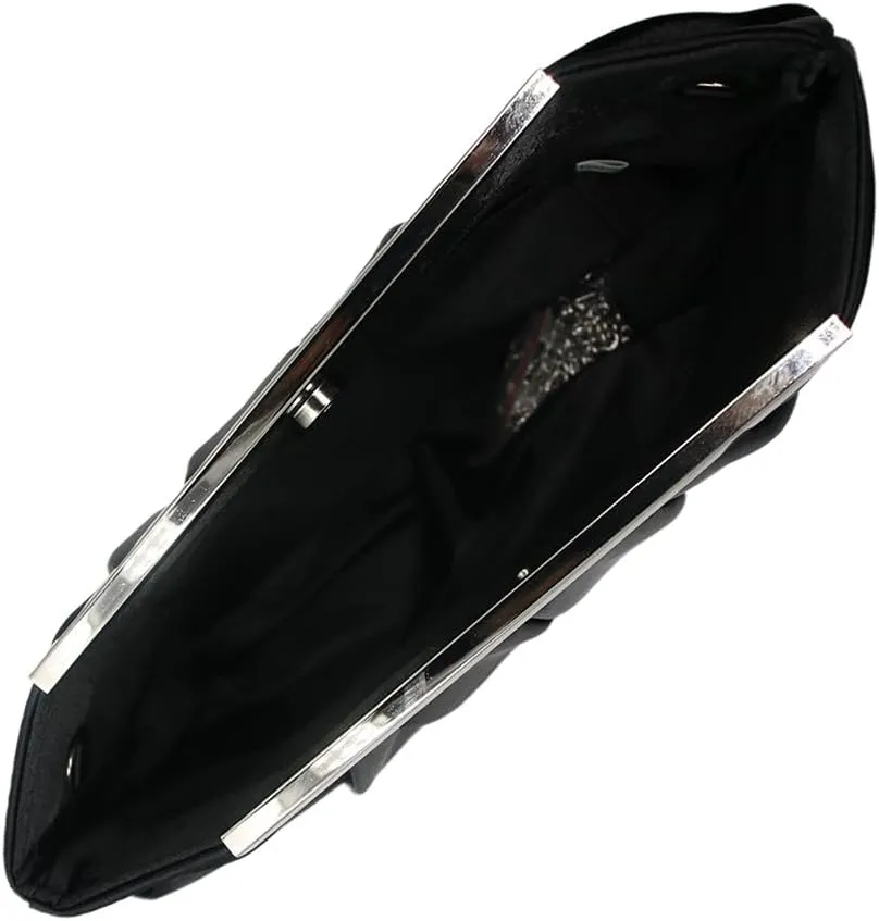 RomanticDesign Elegant Evening Clutch Pleated Satin Bridal Purse Party Prom Banquet Handbag Shoulder Bag