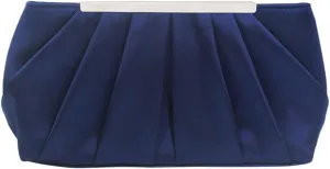 RomanticDesign Elegant Evening Clutch Pleated Satin Bridal Purse Party Prom Banquet Handbag Shoulder Bag
