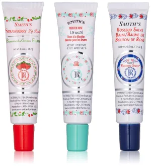 Rosebud Perfume Co. Tube 3 Pack: Smith's Rosebud Salve   Rosebud Lip Balm (Rose & Strawberry & Minted)