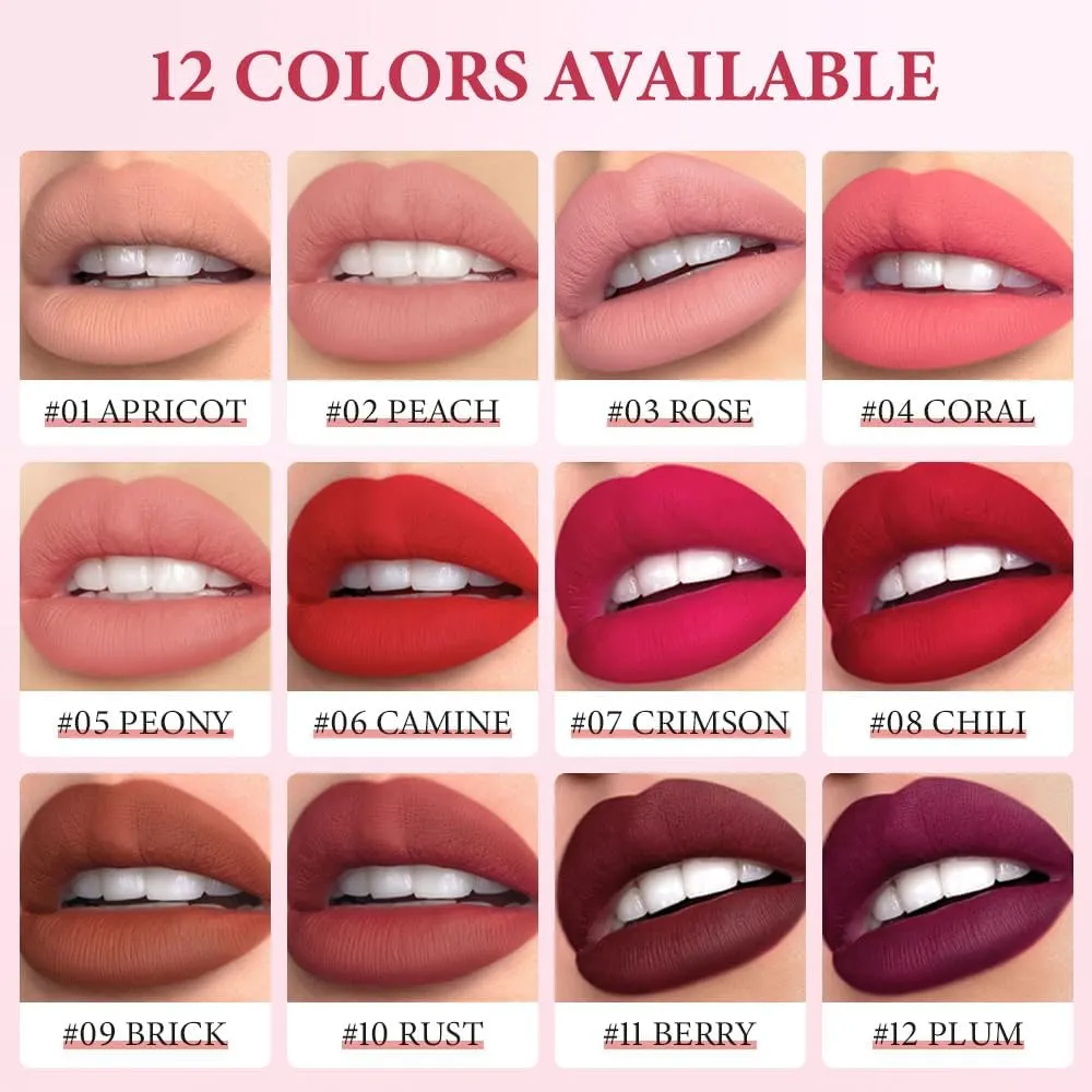 Rotating Sharpenable Matte Lipstick Pencils, Occasionalous 12 Colors Crayon Lipstick, Precision Tip Matte Lip Crayon Waterproof Lip Gloss Stain Set (03)
