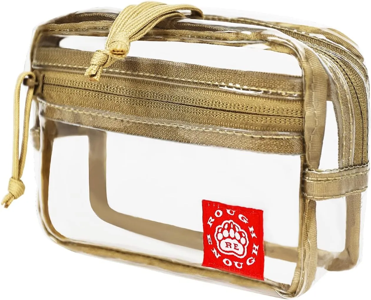 Rough Enough Small TSA Approved Toiletry Bag Clear Makeup Travel Pouch Compact Quart Size For Travel Business Trips Leakproof PVC With YKK Zipper