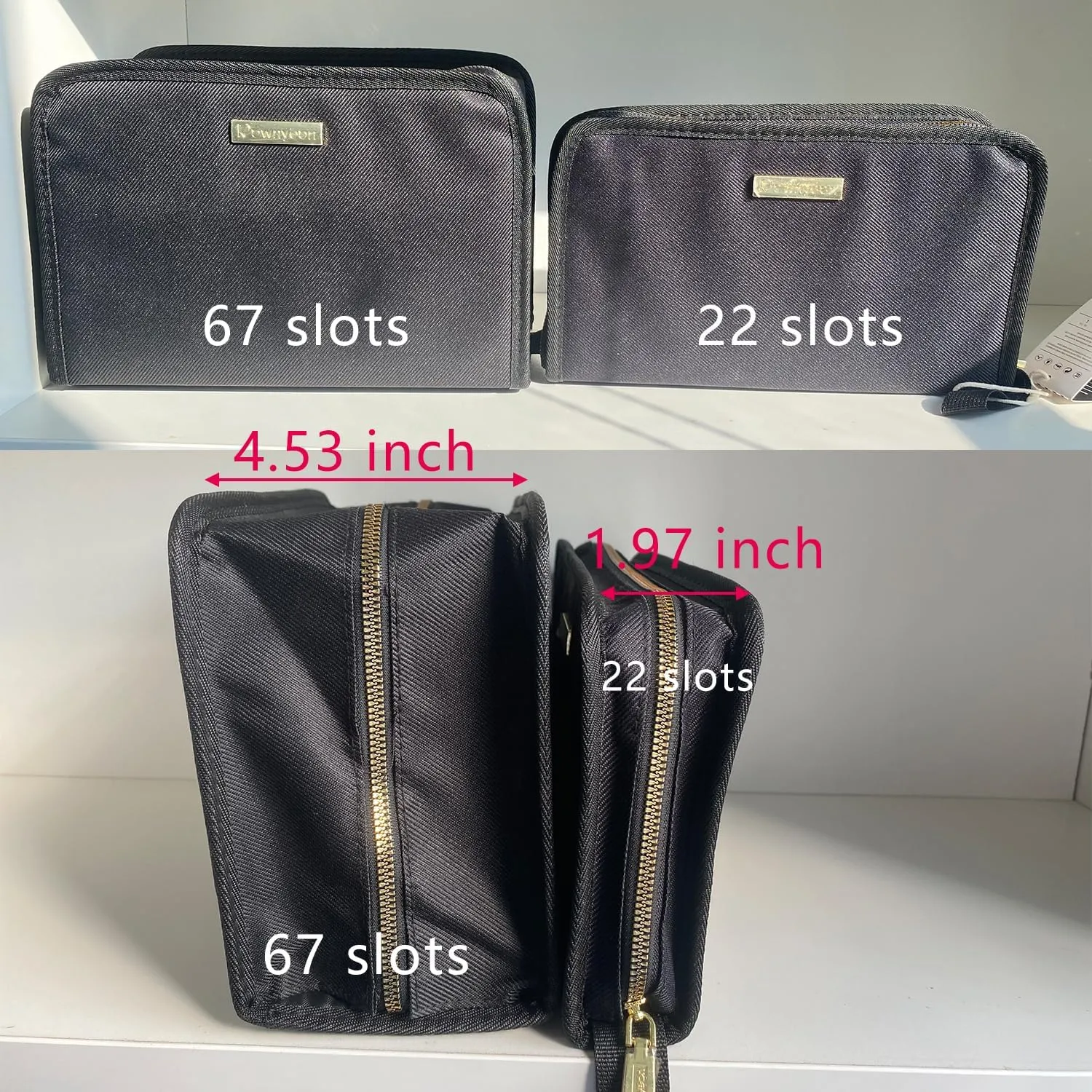 ROWNYEON Lipstick Organizer Case Lipstick Holder Portable Lipstick Bag Travel Makeup Bag Cosmetic Case Large Capacity Lipstick Carrying Case Makeup Artist Lip Gloss Storage Bag