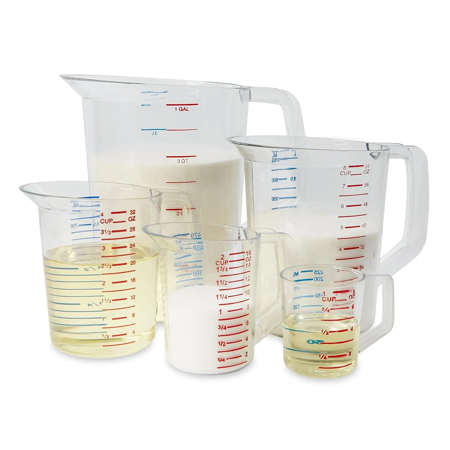Rubbermaid Commercial Products Bouncer Clear Measuring Cup, 4-Cup/1-Quart, Clear, Strong Food Grade, Easy Read for Liquid/Dry Ingredients, for Home/Professional Kitchen
