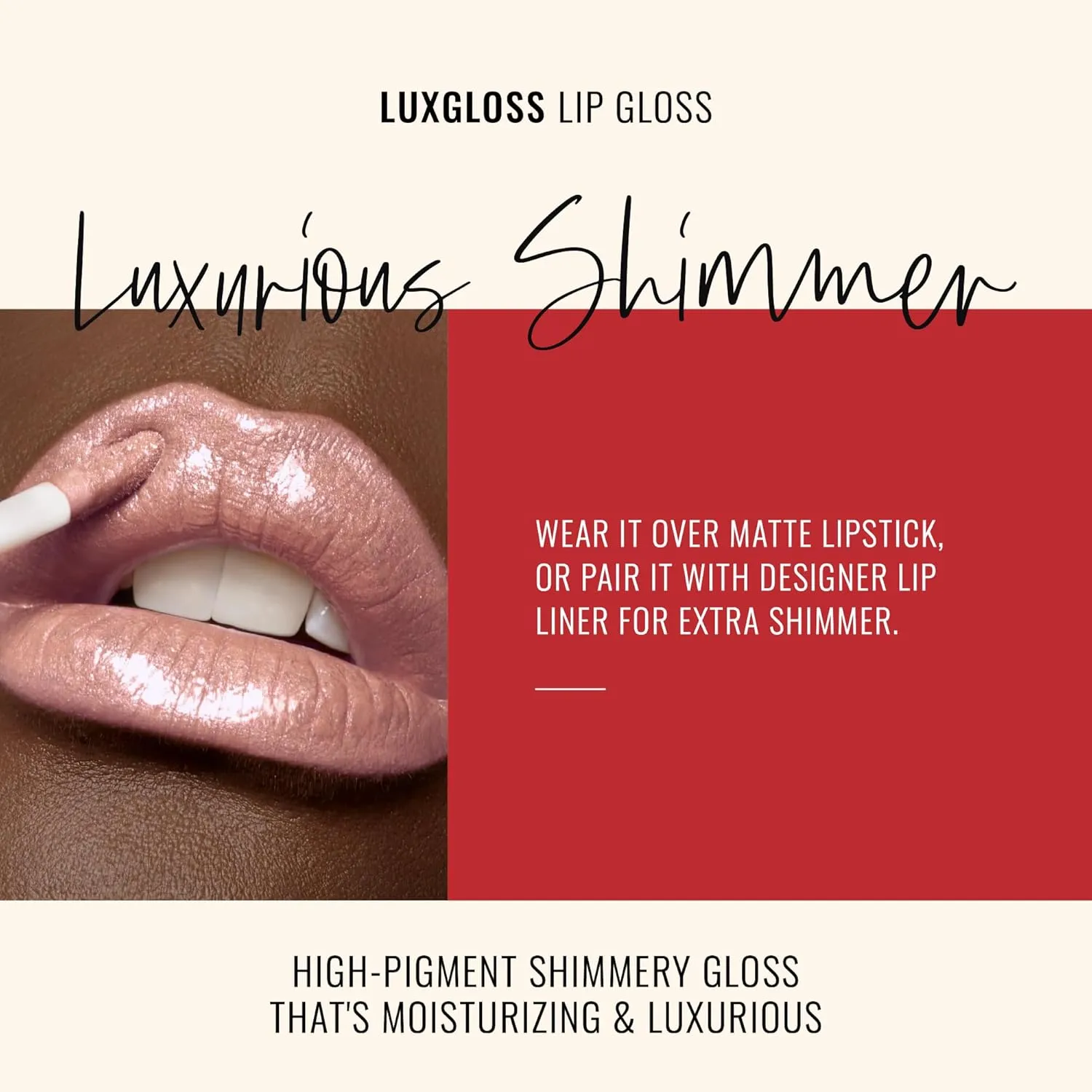 Runway Rogue LuxGloss Lip Gloss, High-Pigment Shimmery Soft Pastel-Pink Lip Gloss, ‘Catwalk’