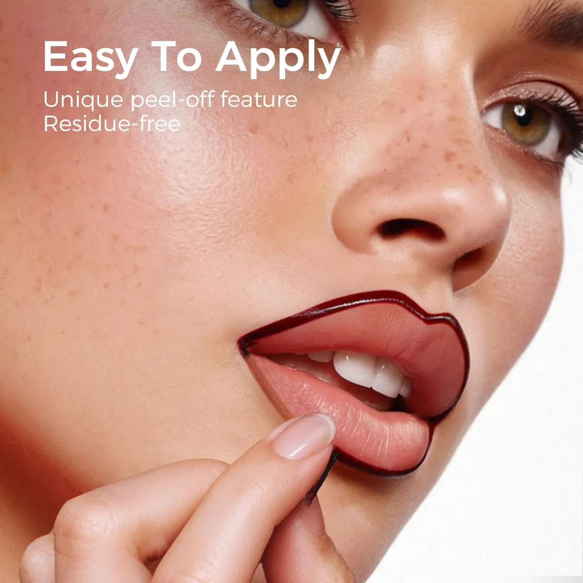 SACE LADY Lip Stain Peel Off, Lip Tint Stain Peel Off Long Lastig Waterproof 24 Hours, No Drying Smudge-Proof Lip Liner Makeup (02 Nude Brown, 0.08Oz)