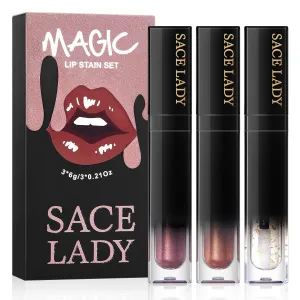 SACE LADY Lip Stain Set Peel Off, Long Lasting Waterproof Tinted Lip Gloss Shimmer Matte Finish, Transfer Proof Natural Liquid Lipsticks Stay All Day for Women