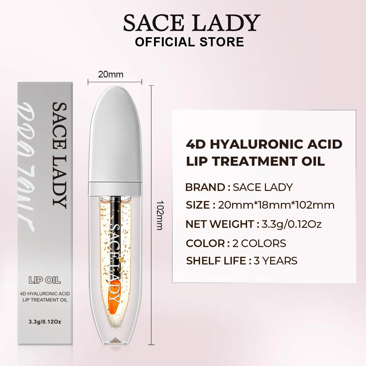 SACE LADY Tinted Lip Oil Set, Hydrating Lip Glow Oil for Women, Non-sticky Moisturizing Nourishing Lip Plumping Serum