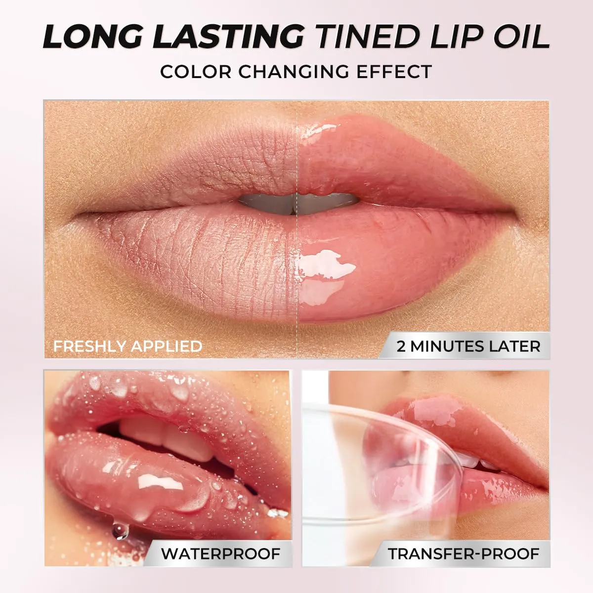 SACE LADY Tinted Lip Oil Set, Hydrating Lip Glow Oil for Women, Non-sticky Moisturizing Nourishing Lip Plumping Serum