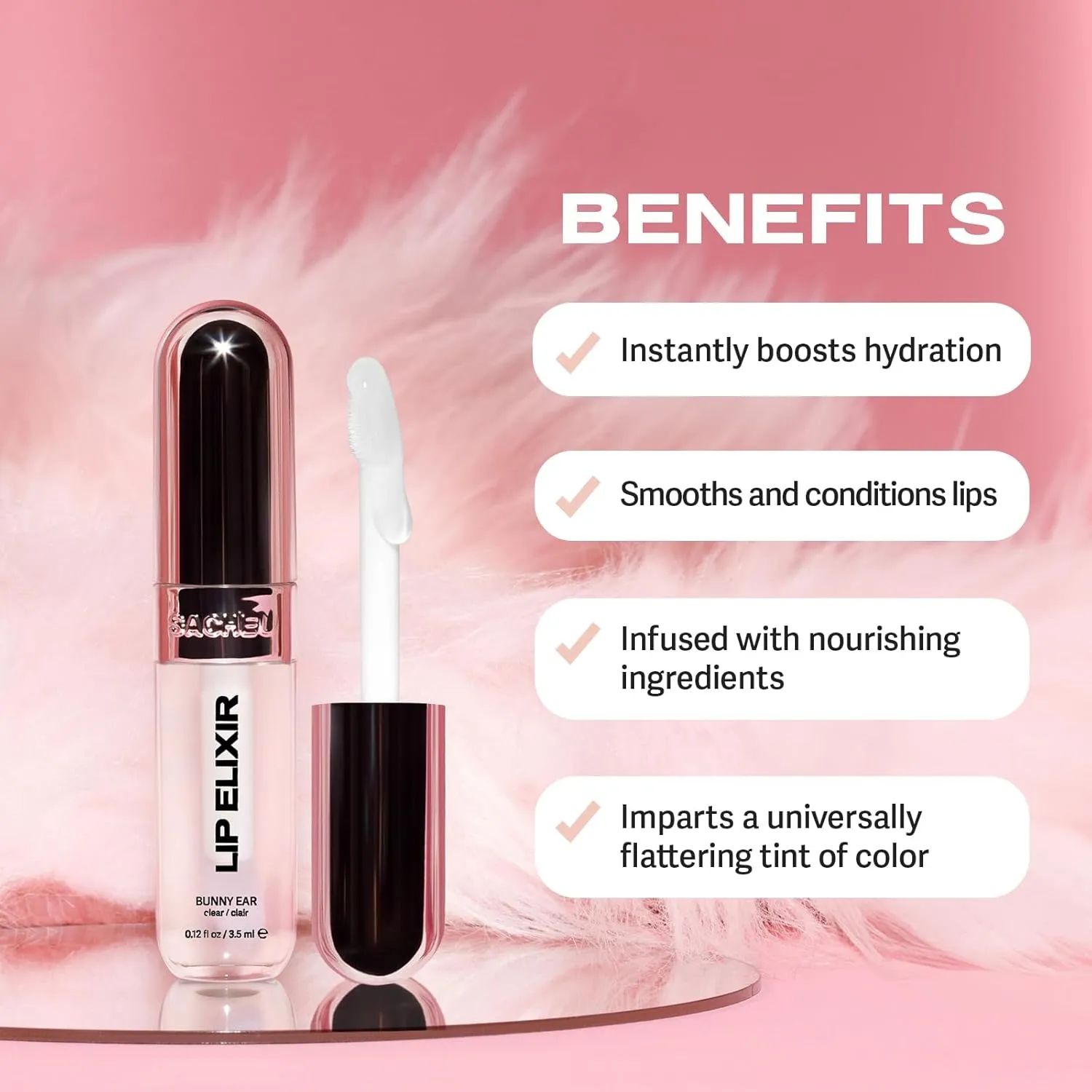 Sacheu Lip Liner Stay-N & Lip Elixir Bundle — Long Lasting Matte Lip Tattoo, Transfer Proof Lipstain Infused with Hyaluronic Acid & Vitamin E, for All Skin Types — P-inked and Clear