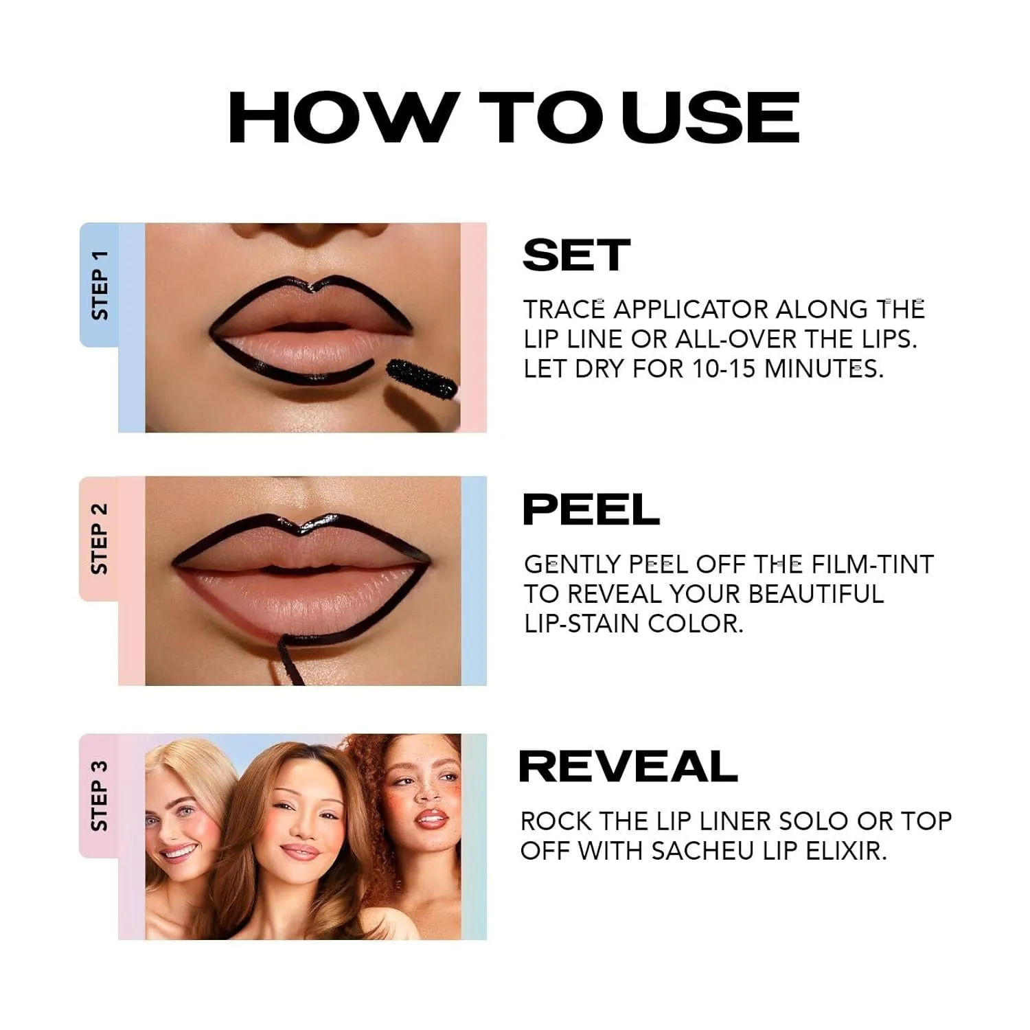 Sacheu Lip Liner Stay-N Peel Off Lip Stain — Long Lasting Matte Lip Tattoo Transfer Proof Lipstain Infused with Hyaluronic Acid & Vitamin E for All Skin Types — Vegan & Cruelty-Free, Hey-zel