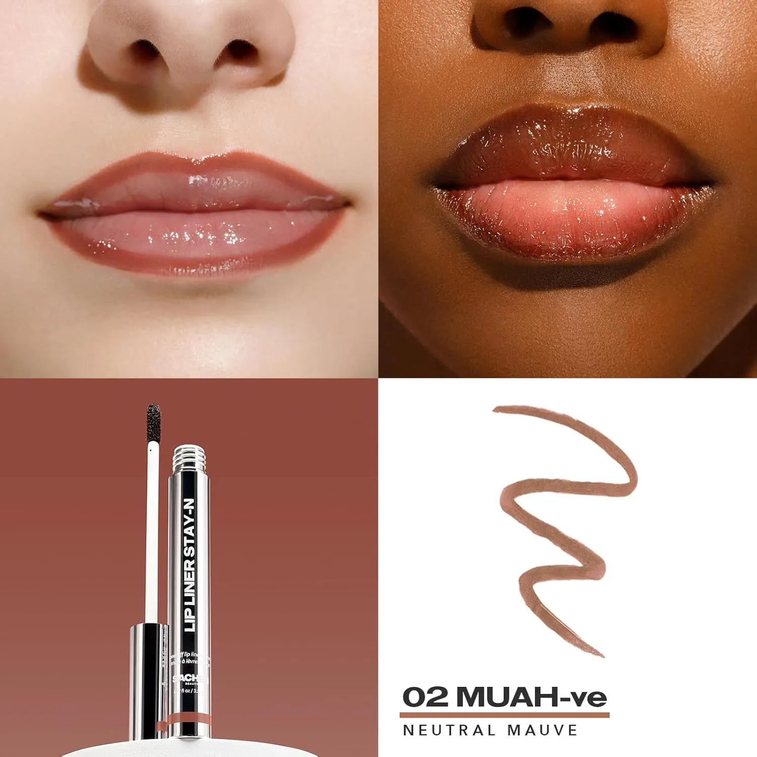 Sacheu Lip Liner Stay-N Peel Off Lip Stain — Long Lasting Matte Lip Tattoo Transfer Proof Lipstain Infused with Hyaluronic Acid & Vitamin E for All Skin Types — Vegan & Cruelty-Free, Muah-ve