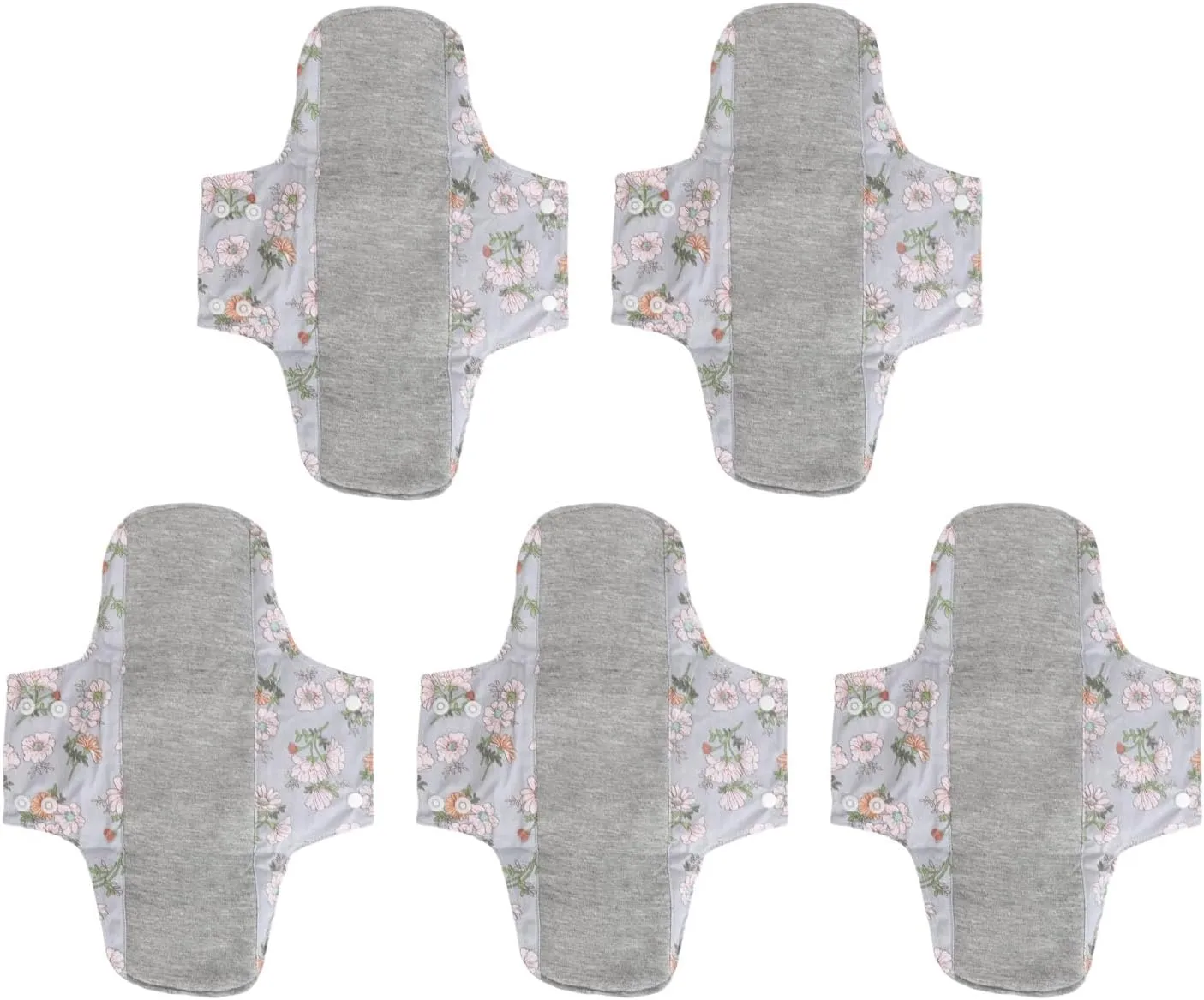 Sanitary Pads, 5PCS Washable Sanitary Pads Leak Proof Highly Absorbent Pure Cotton Reusable Menstrual Pad Sanitary Napkins Reusable Washable Sanitary Towels Pads Nursing Pads