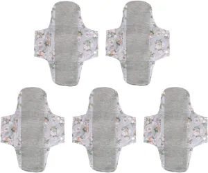 Sanitary Pads, 5PCS Washable Sanitary Pads Leak Proof Highly Absorbent Pure Cotton Reusable Menstrual Pad Sanitary Napkins Reusable Washable Sanitary Towels Pads Nursing Pads