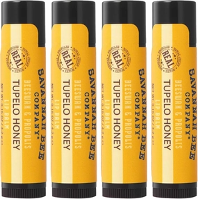 Savannah Bee Company Natural - Tupelo Honey Beeswax Lip Balm, 0.15-Ounce (Pack of 4)