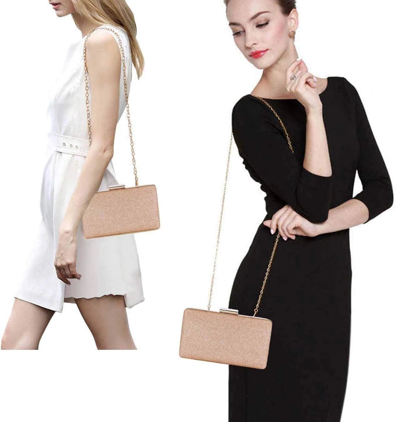 Selight Glitter Clutch Purse for Women Wedding Evening Bag Sparkle Formal Bridal Purse Ladies Prom Cocktail Party Handbag