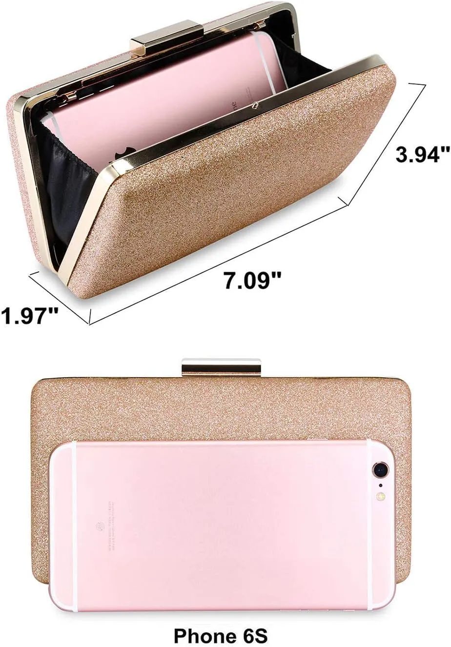 Selight Glitter Clutch Purse for Women Wedding Evening Bag Sparkle Formal Bridal Purse Ladies Prom Cocktail Party Handbag