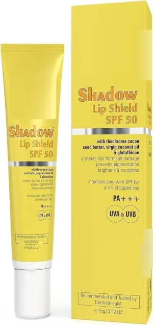 SELVANI Shadow SPF 50 Lip Shield Lip Balm SPF 50 With Theobroma Cacao Seed Butter,Virgin Coconut Oil & Glutathione Prevents Pigmentation & Sun Damage Sun Protector UVA & UVB