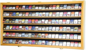 sfDisplay.com,LLC. 138 Zippo Lighter Lighters Match Books Matches Display Case Cabinet Wall Rack Holder Lockable w/98% UV Door (Oak Finish)