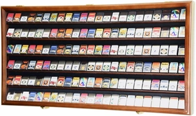 sfDisplay.com,LLC. 138 Zippo Lighter Lighters Match Books Matches Display Case Cabinet Wall Rack Holder Lockable w/98% UV Door (Walnut Finish)