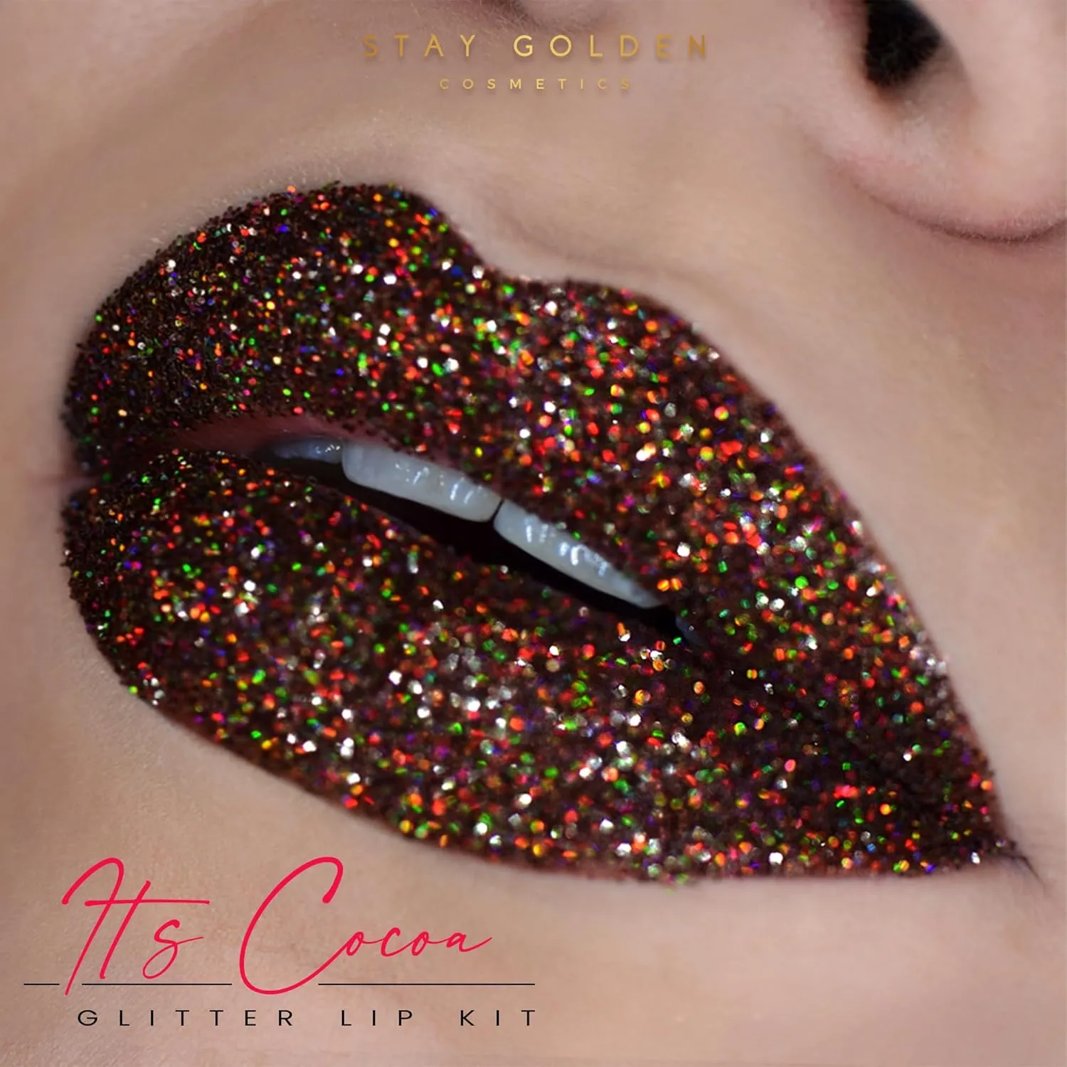 SG STAY GOLDEN COSMETICS It's Cocoa Glitter Lip Kit without Lip Liner, Smudge Proof, Long Lasting 2oz