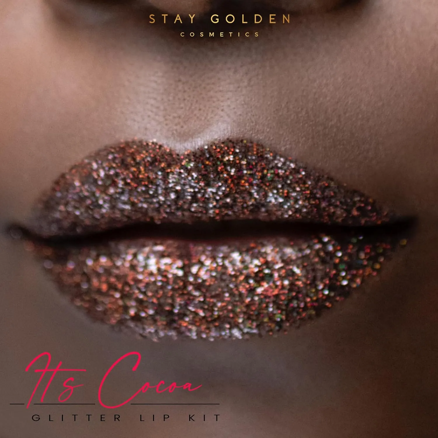 SG STAY GOLDEN COSMETICS It's Cocoa Glitter Lip Kit without Lip Liner, Smudge Proof, Long Lasting 2oz