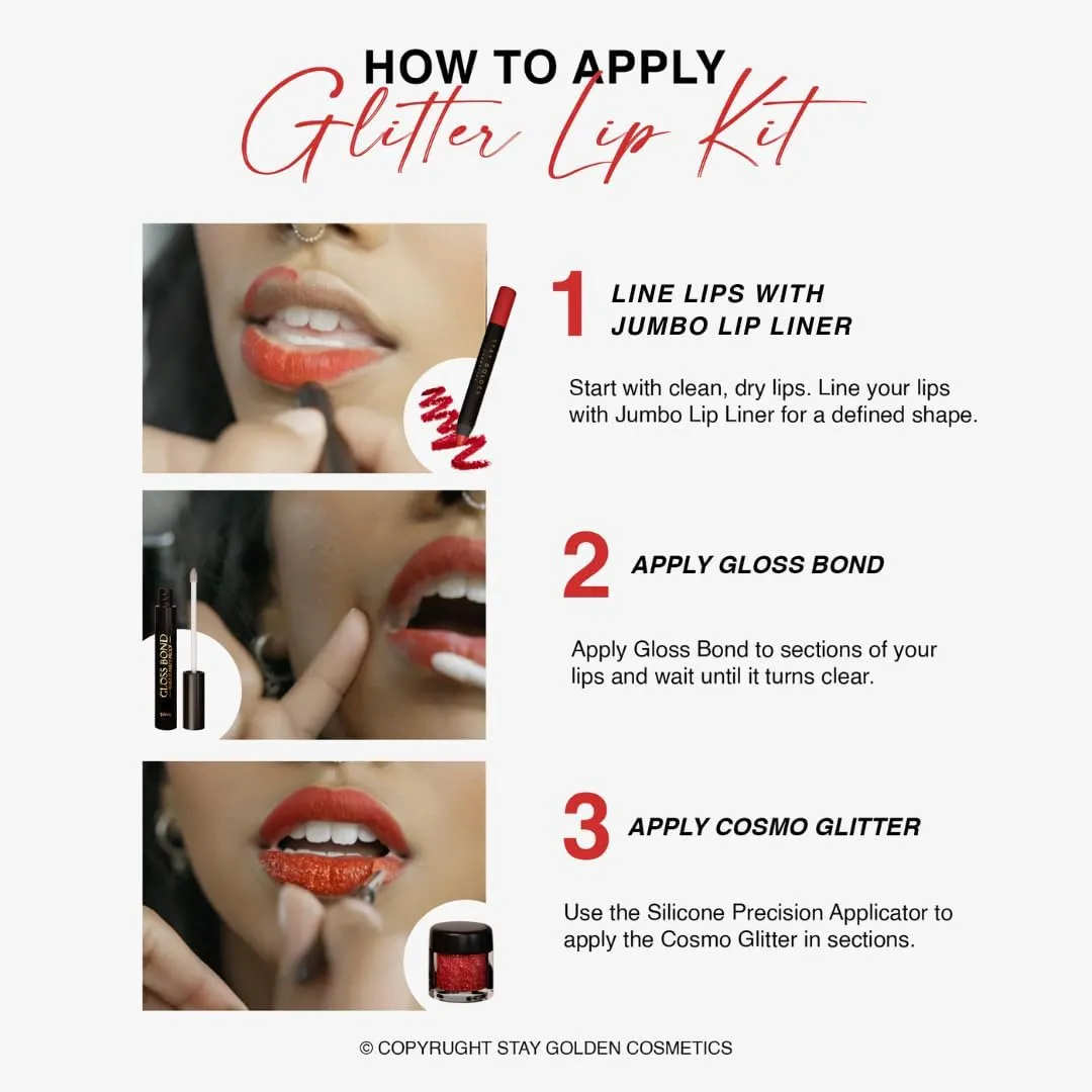 SG STAY GOLDEN COSMETICS It's Cocoa Glitter Lip Kit without Lip Liner, Smudge Proof, Long Lasting 2oz
