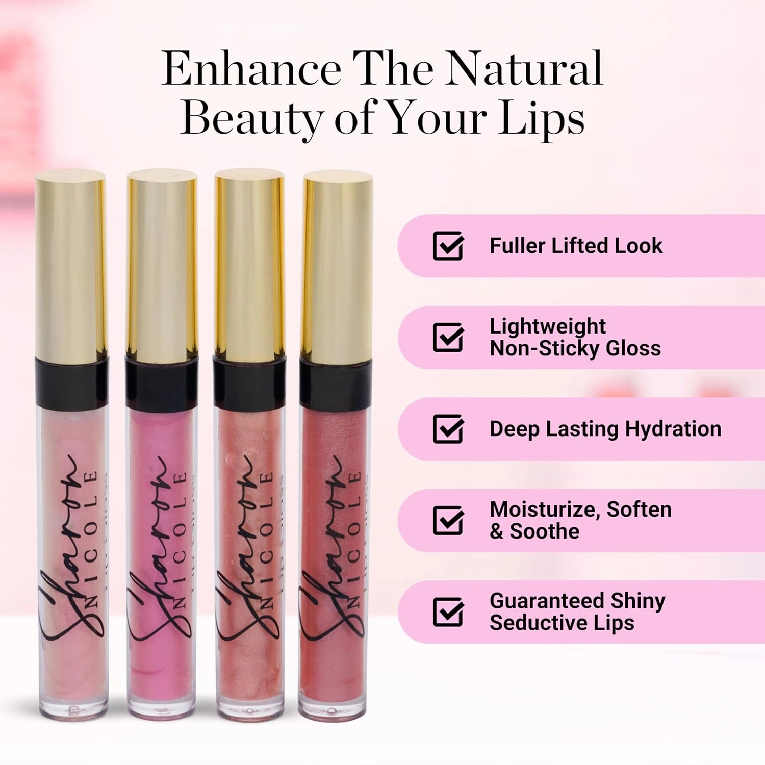 Sharon Nicole Pink High Gloss, Long Lasting, Moisturizing Lip Gloss | Provides All Day Comfort & Wear | Cruelty Free | Beauty Made in Italy Shade Twin Flame