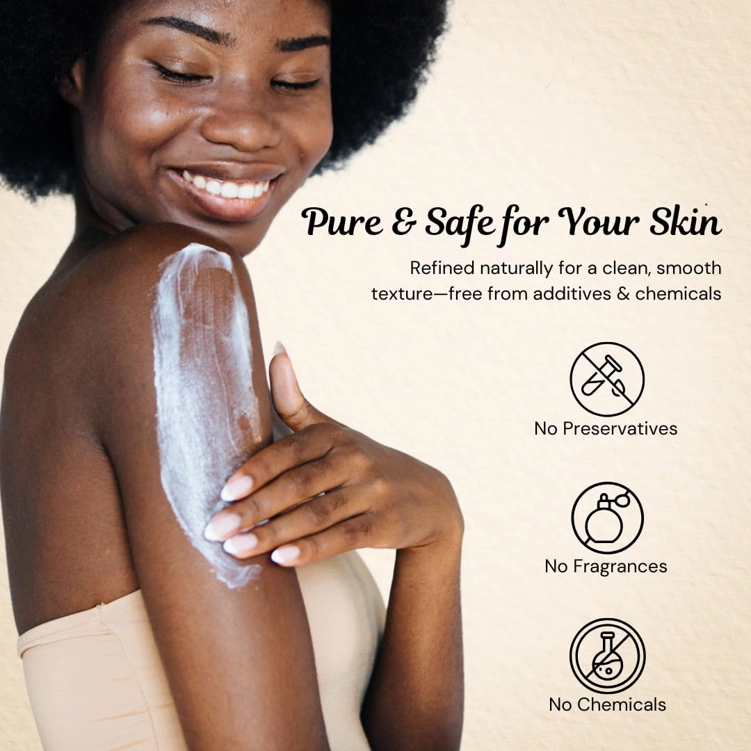 Shea Butter 100% Pure & Natural – Refined Ivory from Ghana, 2 LB – Deep Moisturizing for Skin, Hair, Body Butters, Lotions & DIY Skincare