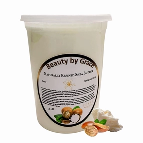 Shea Butter 100% Pure & Natural – Refined Ivory from Ghana, 2 LB – Deep Moisturizing for Skin, Hair, Body Butters, Lotions & DIY Skincare