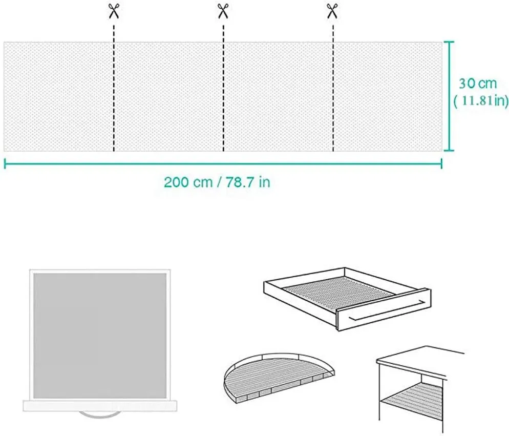 Shelf Liner Drawer Liner Non-Slip Mat Shelves Liners 12" X6.5’ Grid Pattern PVC Non-Adhesive Grip Liner Anti-Slip Mat for Kitchen Cabinets Wire Shelving Pantry Dresser Refrigerator (Grey)