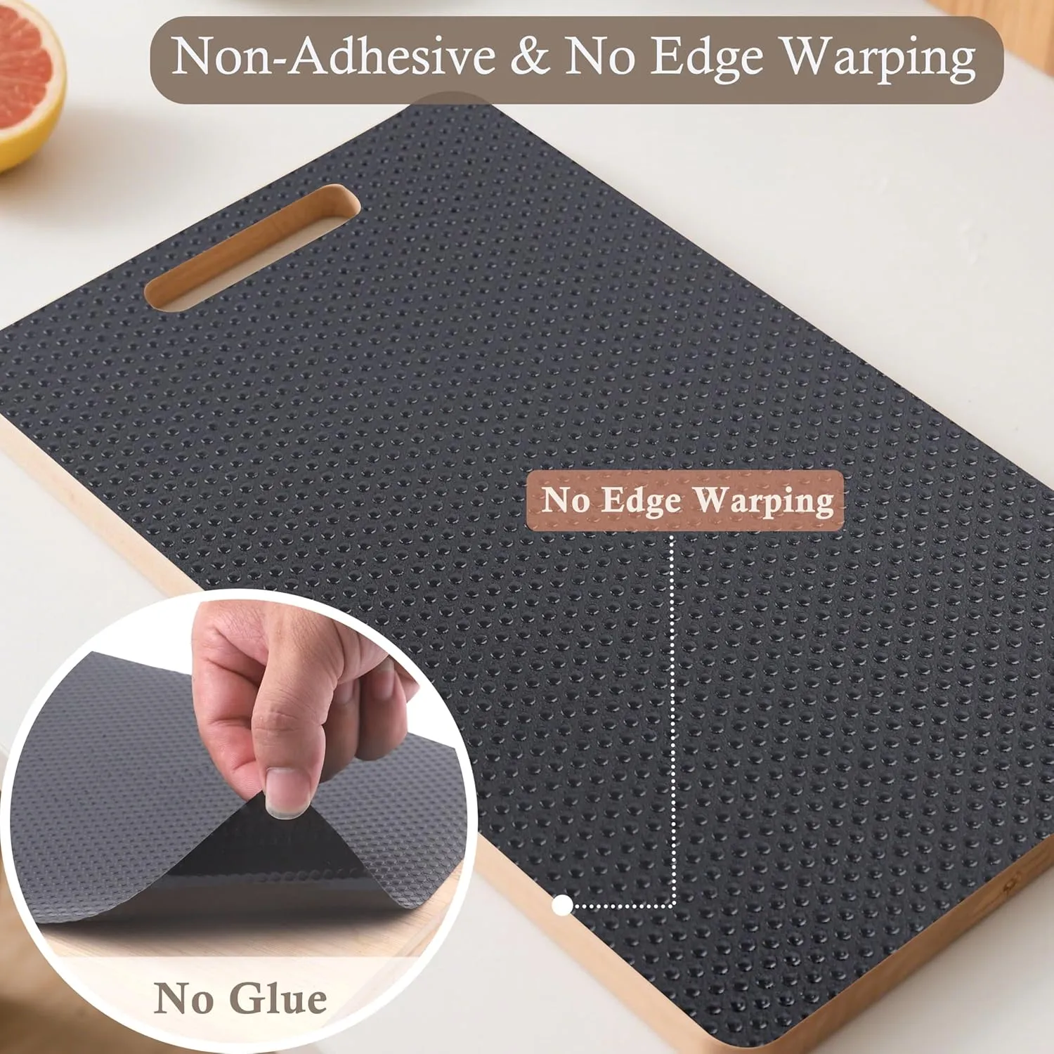 Shelf Liner Non-Slip 10 Inch Wide X 20 Ft Kitchen Cabinet Drawer Liners Waterproof & Oil-Proof Drawer Liners for Cupboard Pantry Non Adhesive Refrigerator Shelf Liner Strong Grip Cabinet Mat (Black)