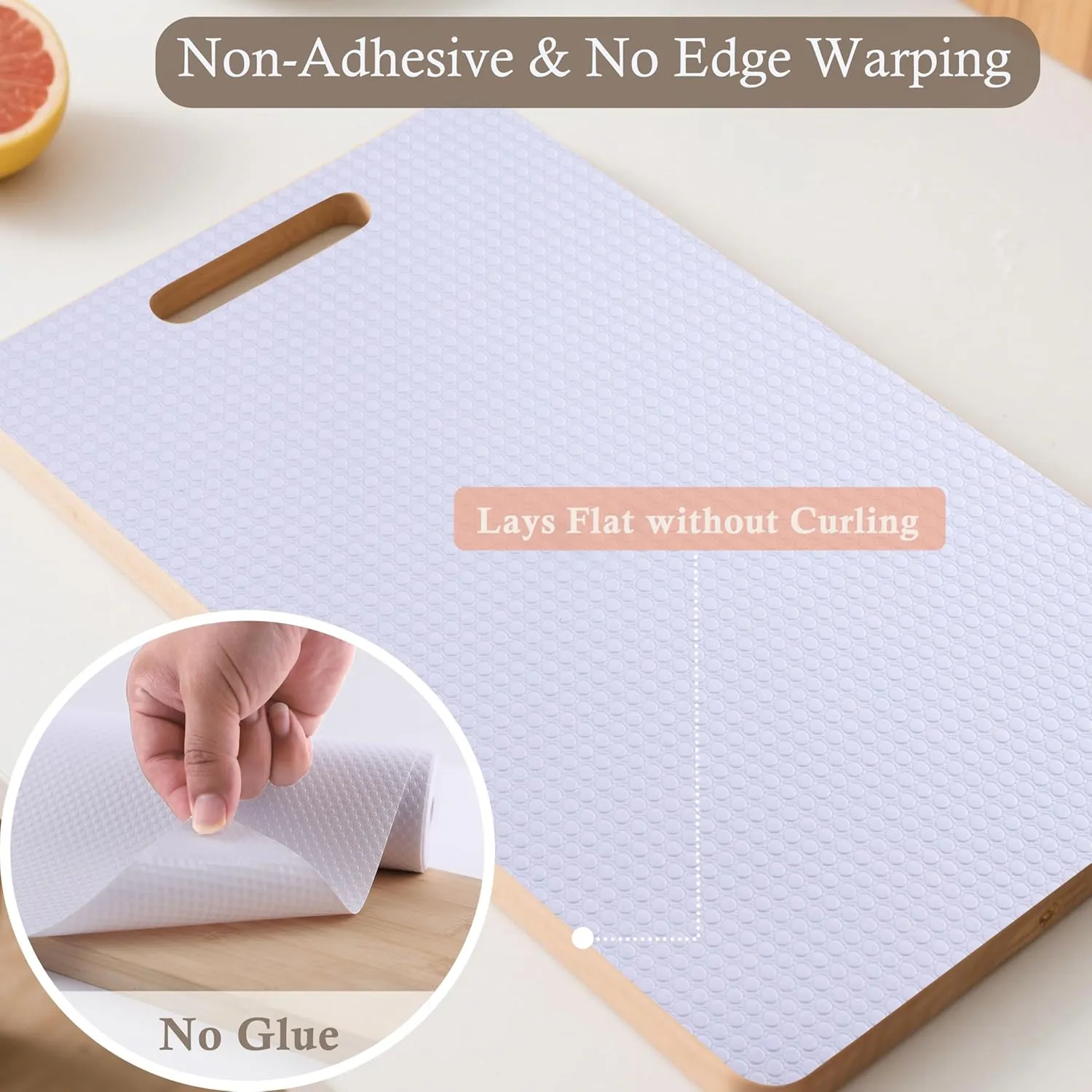 Shelf Liner Non-Slip 10 Inch Wide X 20 Ft Kitchen Cabinet Drawer Liners Waterproof & Oil-Proof Drawer Liners for Cupboard Pantry Non Adhesive Refrigerator Shelf Liner Strong Grip Cabinet Mat (White)
