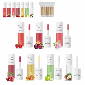 Shiftalter Tinted Lip Glow Oil, Get the Long-Lasting Waterproof Perfect Pout for Lush, Nourishing Fruit Flavor 0.10 Fl Oz Hydrated Lips, Nude Clear Glossy Shiny Lip Stain Glows Tint Oil(7pcs)