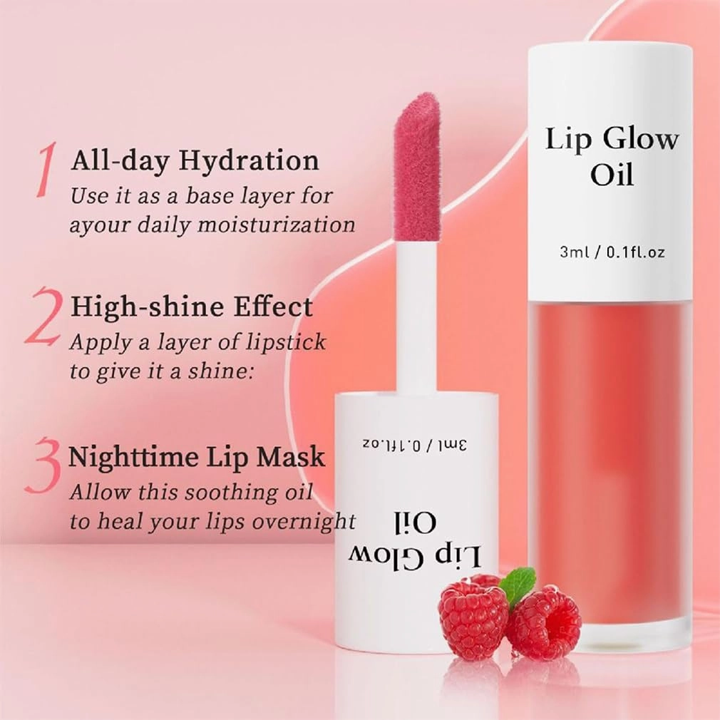 Shiftalter Tinted Lip Glow Oil, Get the Long-Lasting Waterproof Perfect Pout for Lush, Nourishing Fruit Flavor 0.10 Fl Oz Hydrated Lips, Nude Clear Glossy Shiny Lip Stain Glows Tint Oil(7pcs)