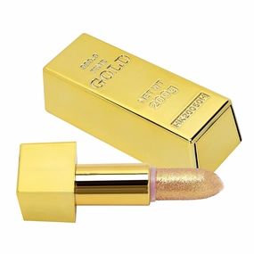 Shimmery Sparkly Magical Metallic Glitter Lipstick, Lipstick Sparkle Lipstick Gold Bar Design Waterproof Long Lasting Moisturizing Smooth Lip Makeup Cosmetics 3.5G(Golden Lipstick 2#Foreign Version)