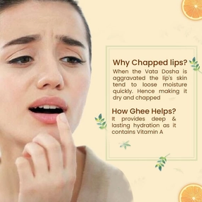 Shubhr Orange Lip Balm & Gloss with Ghee And Natural Vitamin C for Dry Chapped Lips|100% Ayurvedic|Paraben & Sulphate Free| (15g, 10 Herbs)