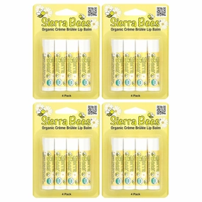 Sierra Bees Organic Lip Balm - Moisturizing Balm for Chapped Lips - Featuring Sustainably Sourced Beeswax, Olive Oil, Sunflower Oil, & Vitamin E - Cruelty Free, Non-GMO - 4 Pack - Bundle of 4 -