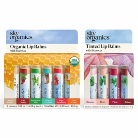 Sky Organics - Lip Balm with Beeswax & Tinted Lip Balm