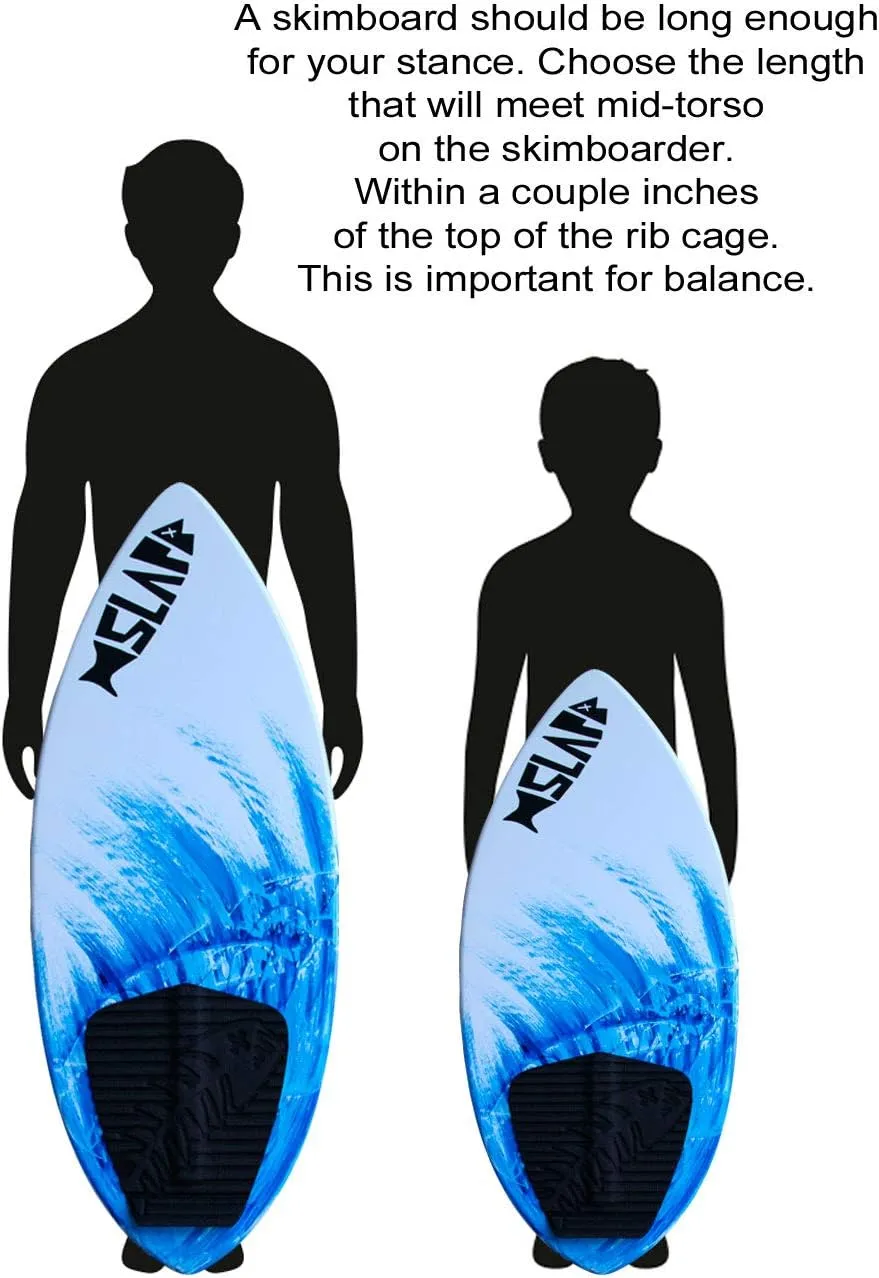 Slapfish Skimboards USA Made 50" Fiberglass & Carbon - No Rider Weight Limit - with Traction Deck Grip - Kids & Adults - 4 Colors