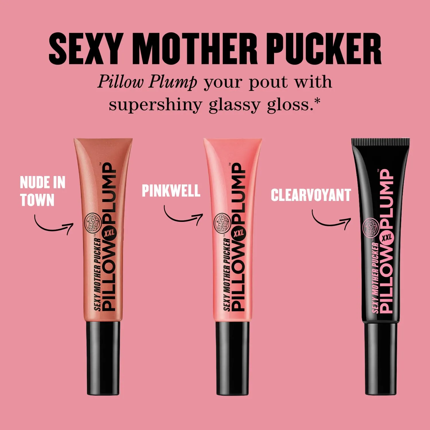 Soap & Glory SMP XXL Lip Gloss - Hydrating, Plumping Lip Gloss for Full, Volumized Lips - Lip Plumper Gloss   Chocolate Orange Scent with Vegan Formula in Clearvoyant (10ml)