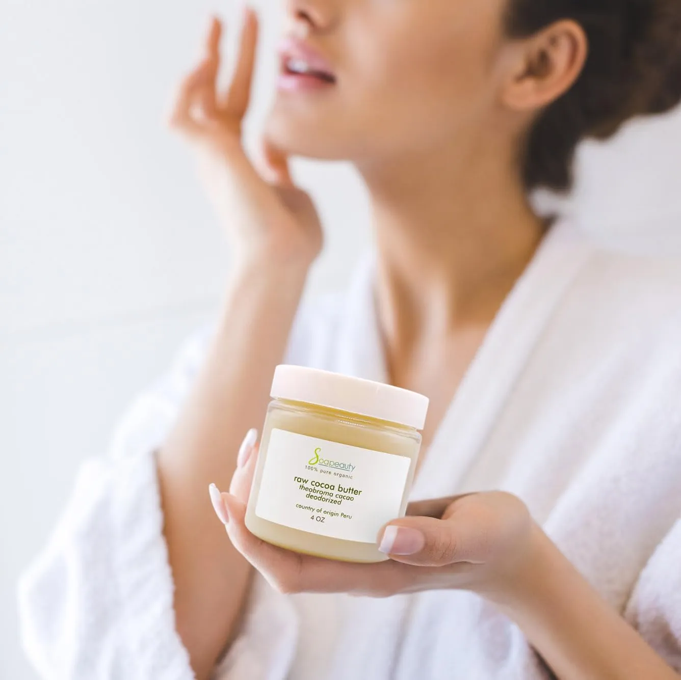 Soapeauty Cocoa Butter Raw Refined Deodorized 100% pure natural | Body, Hair & DIY Recipes, Lip Balms, Lotions, Creams, Stretch Marks | Non GMO, No Preservatives, Vegan | 8 oz