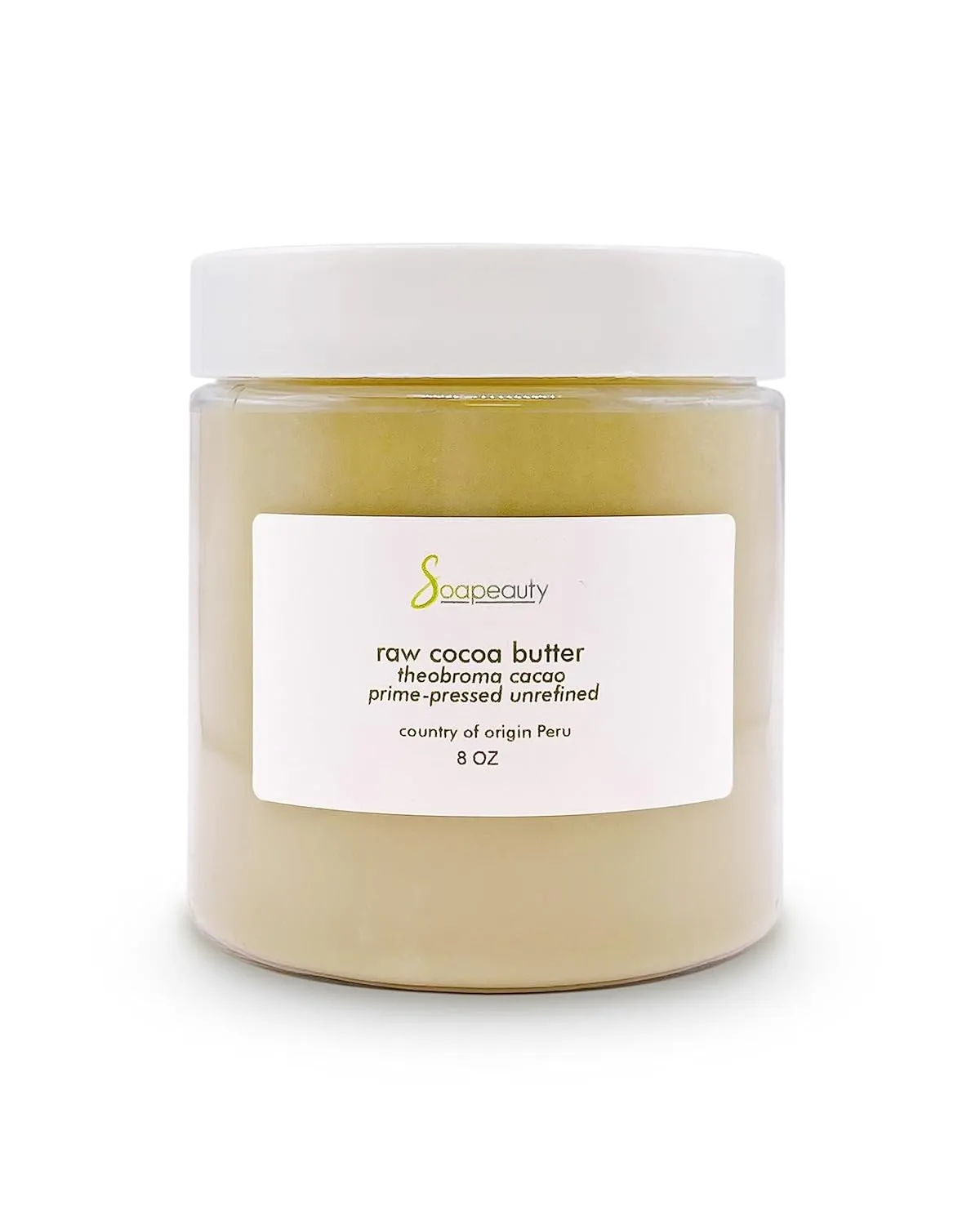 Soapeauty Cocoa Butter Raw Unrefined Non-Deodorized | 100% Pure Natural | Body, Hair & DIY Recipes, Lip Balms, Lotions, Creams, Stretch Marks | Non GMO, No Preservatives, Vegan | 8 oz
